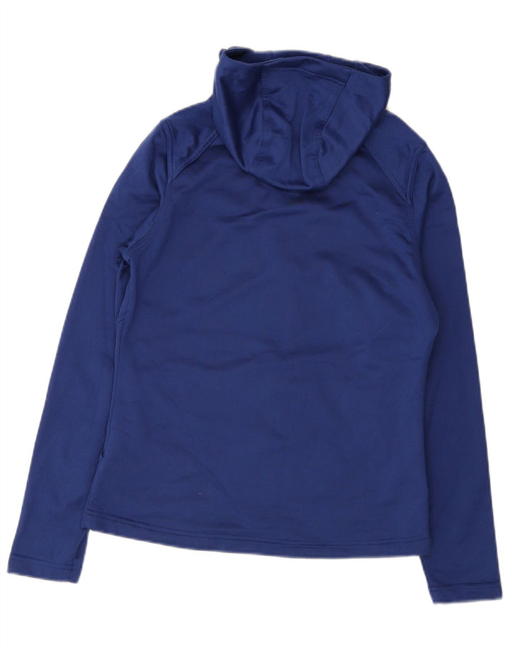 The North Face Womens Zip Hoodie Sweater UK 12 Medium Blue Polyester