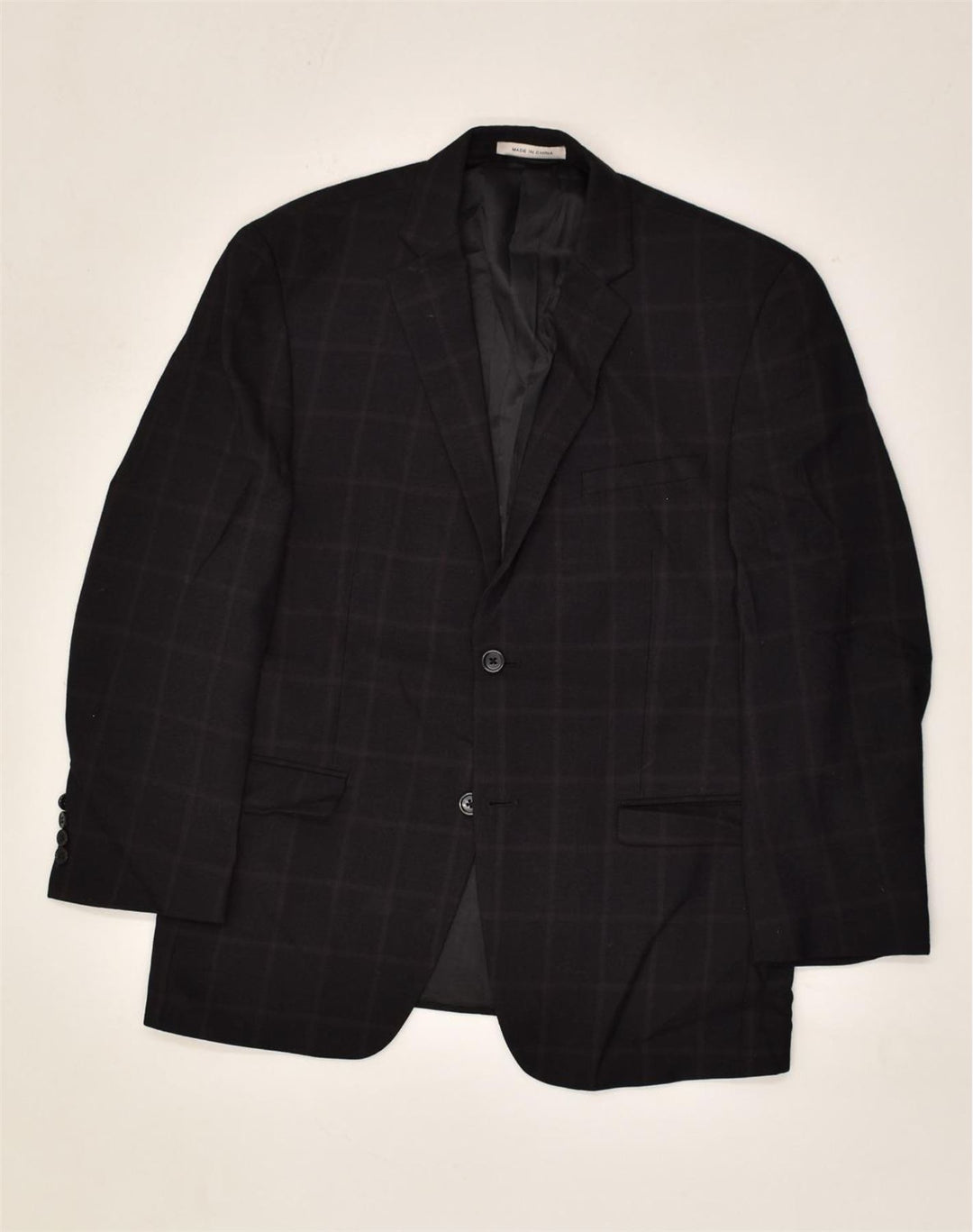 MICHAEL KORS Mens 2 Button Blazer Jacket UK 38 Medium Black Check Wool | Vintage Michael Kors | Thrift | Second-Hand Michael Kors | Used Clothing | Messina Hembry 