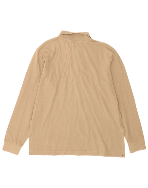 Kappa Polo à Manches Longues Homme Beige Moyen Coton