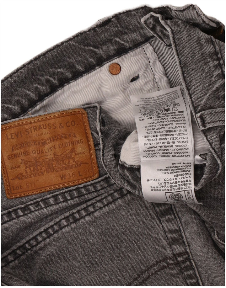Мужские джинсы Levi's 511 Slim W36 L30 Серые хлопковые