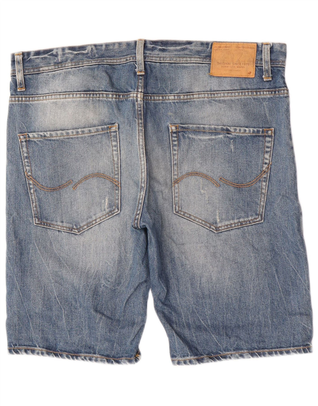 Jack & Jones Mens Distressed Regular Fit Denim Shorts W38 XL Blue