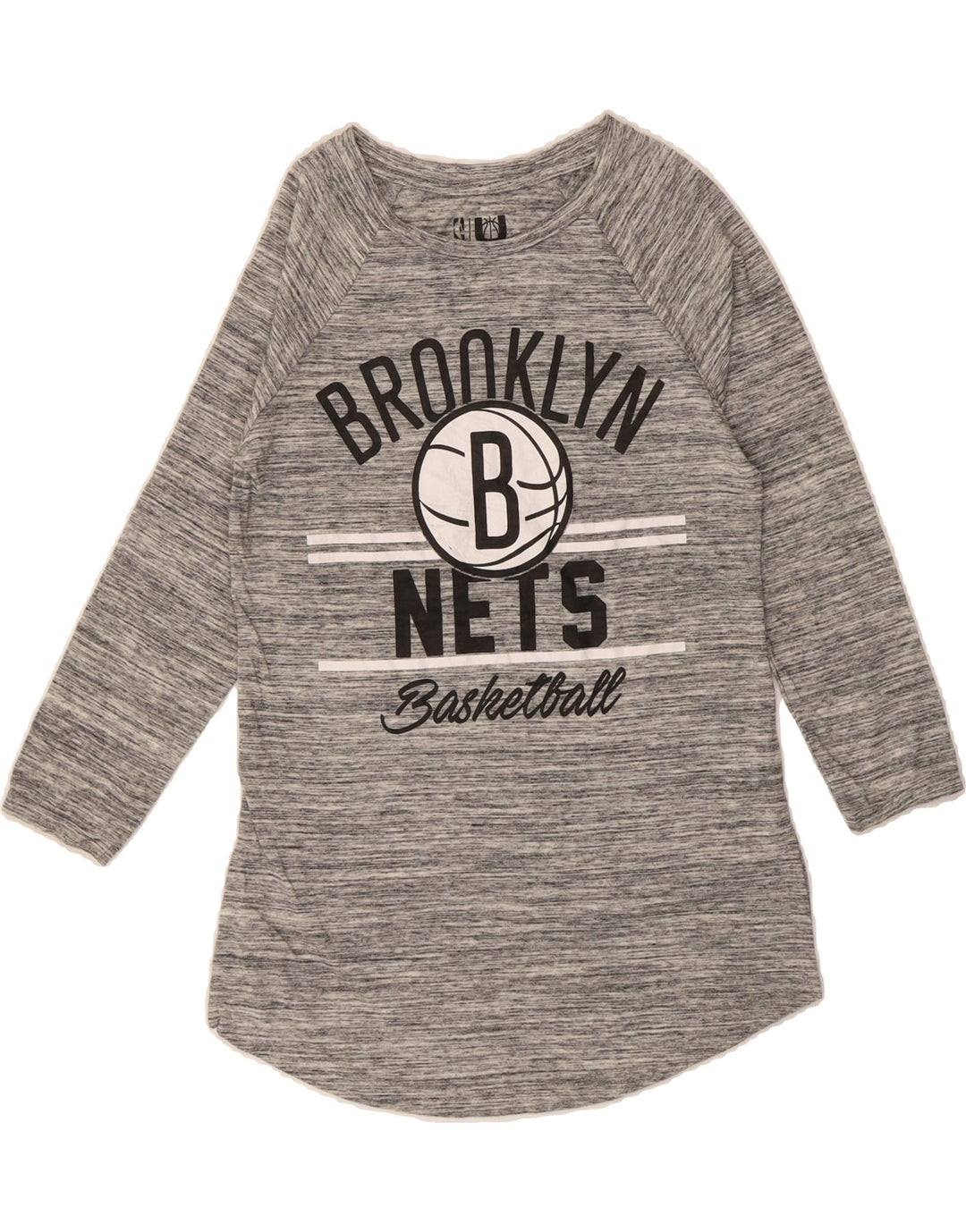 NBA Womens Graphic Top 3/4 Sleeve UK 10 Small Grey Vintage NBA and Second-Hand NBA from Messina Hembry 