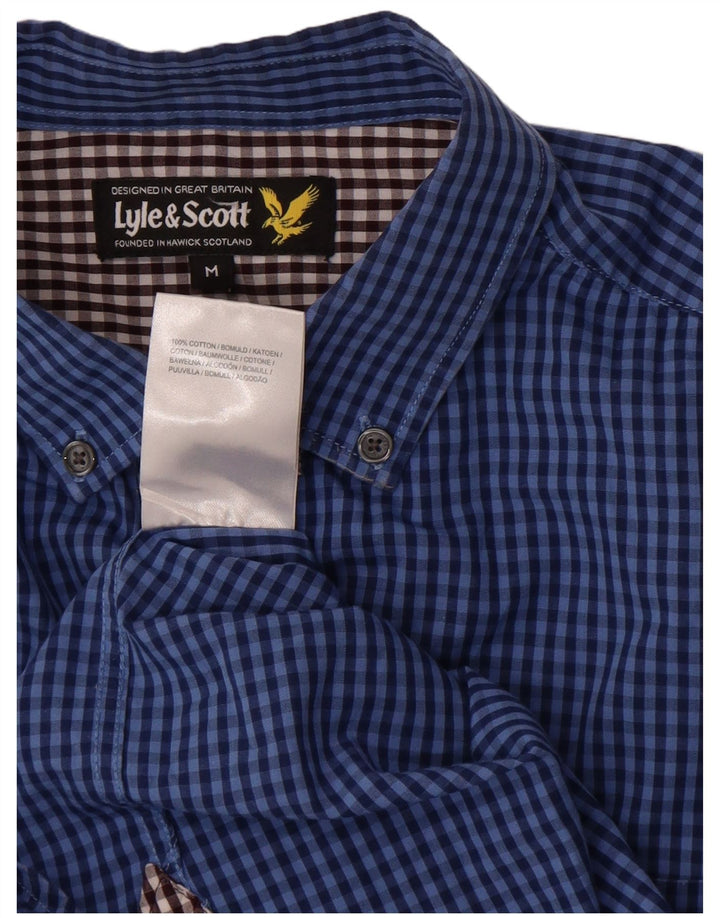 Lyle & Scott Herreskjorte Medium Blue Gingham Cotton