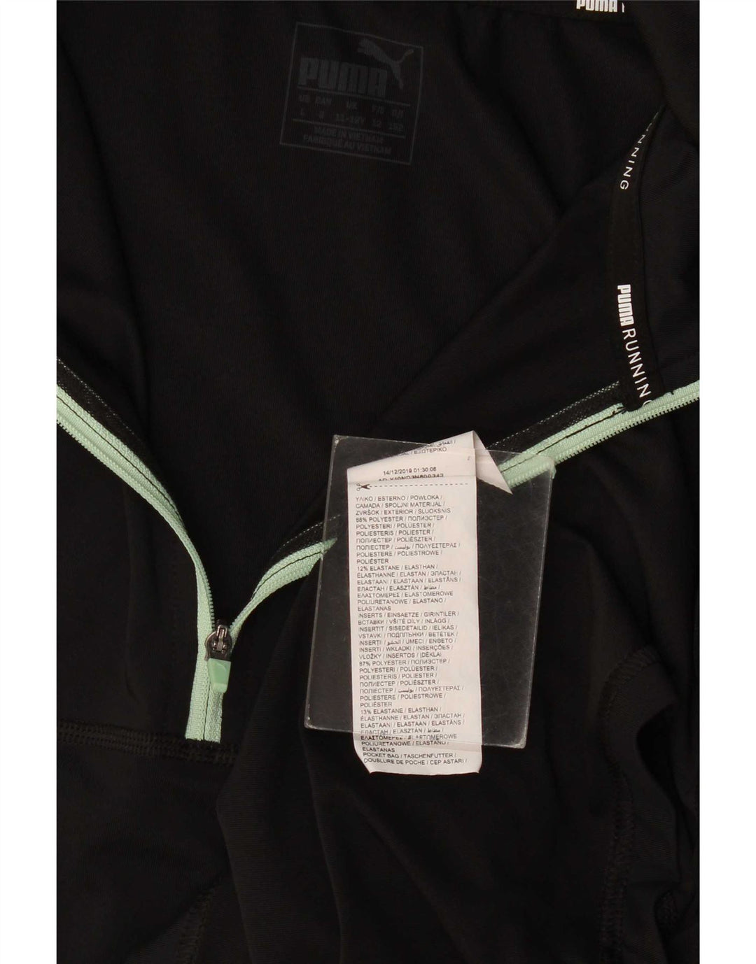 Puma Girls Zip Neck Pullover Træningsdragt Top 11-12 år Sort Polyester