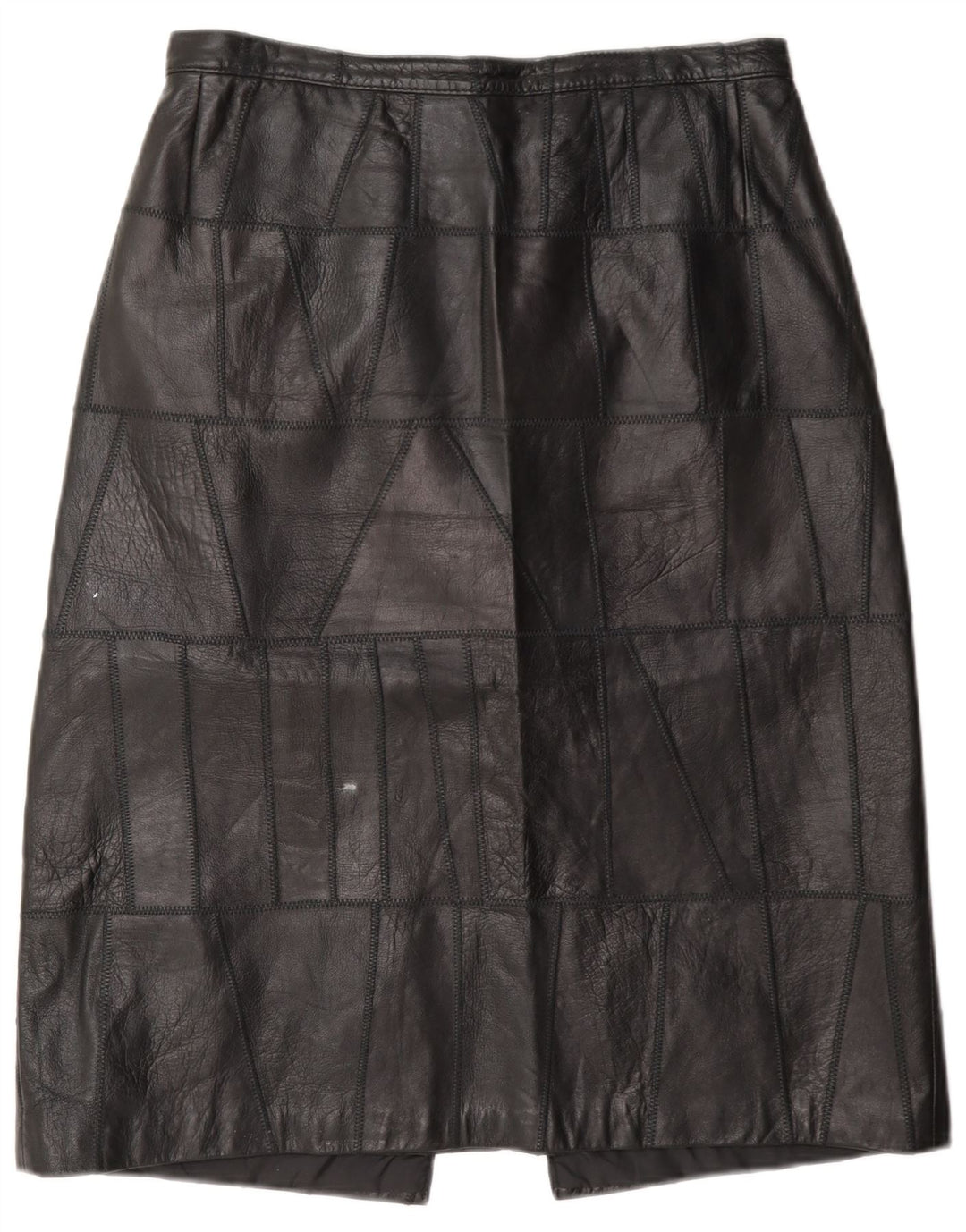 Vintage Womens Leather Skirt W28 Small Black