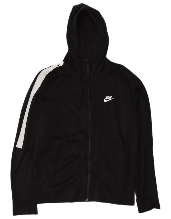 Nike hættetrøje med lynlås til mænd Large Black Colourblock Bomuld