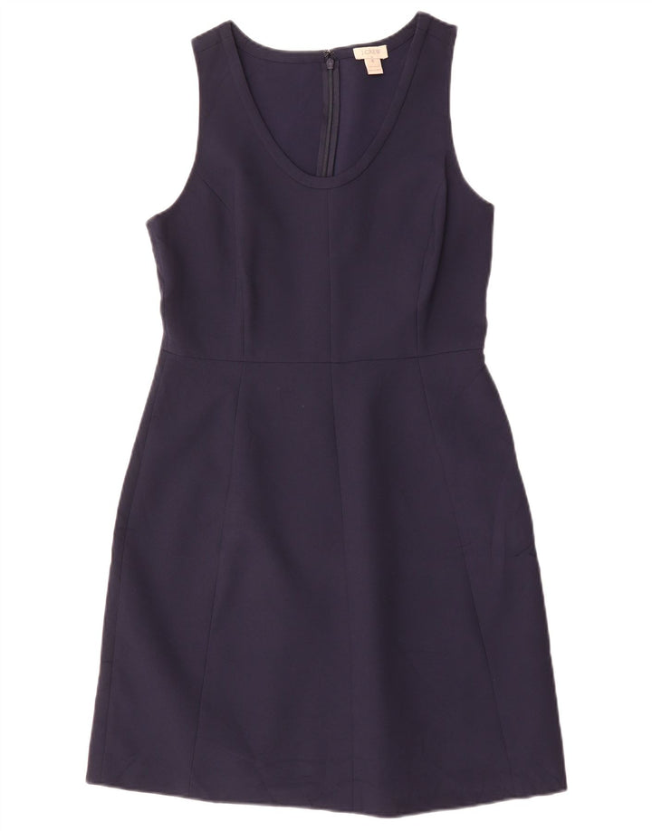 J. CREW Womens Sleeveless A-Line Dress US 6 Medium Navy Blue Polyester