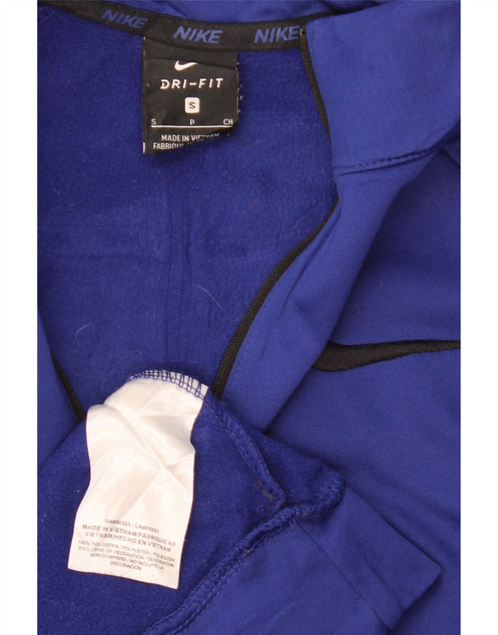 NIKE Herre Dri Fit Sweatshirt med lynlås, lille blå polyester