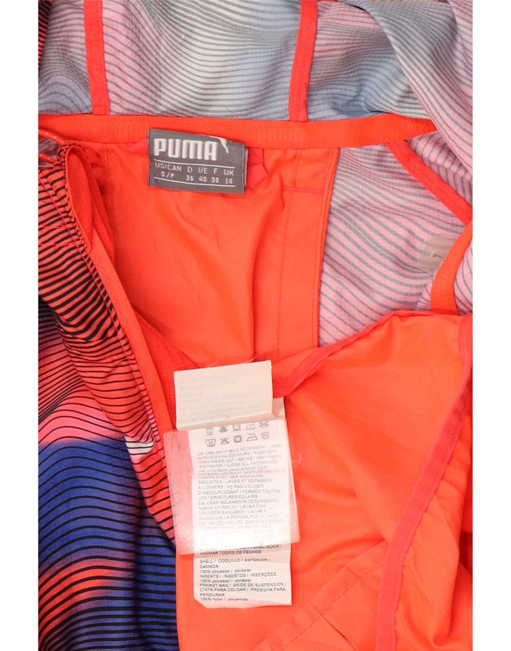 Puma Womens Hooded Tracksuit Top Jacket UK 10 Small Multicoloured Geometric