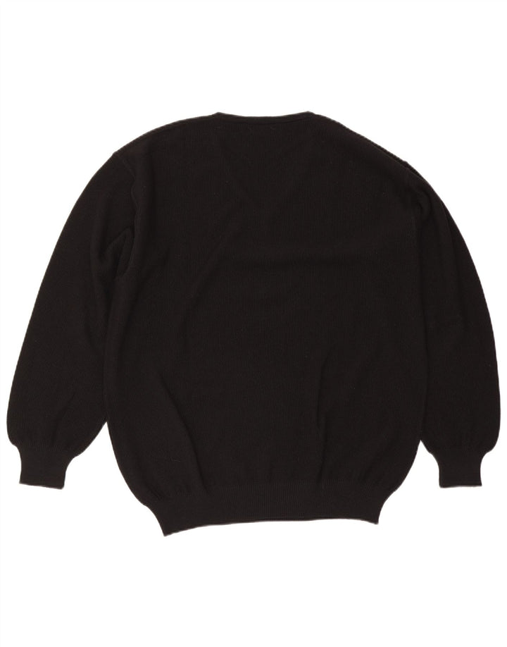 Il Granchio Jersey con Cuello en V para Hombre Large Lana Negra