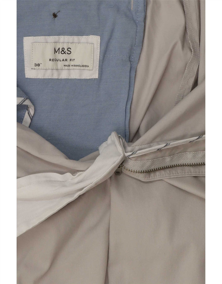 Marks & Spencer Mens Regular Fit Chino Trousers W38 L29 Grey Cotton