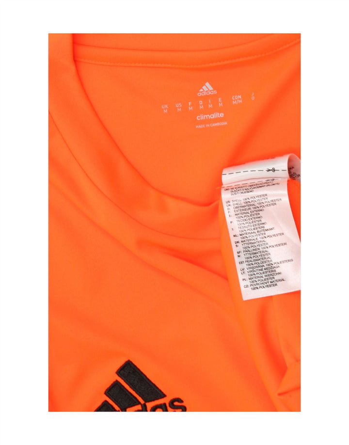 Adidas Mens Climalite T-Shirt Top Medium Orange Polyester