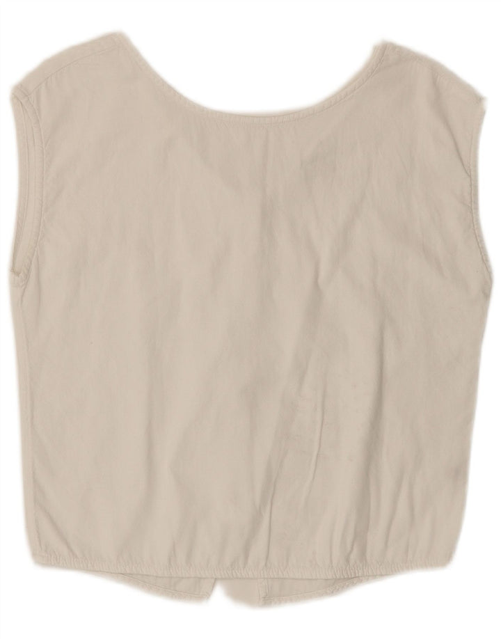 Esprit Womens Sleeveless Shirt Blouse UK 10 Small White