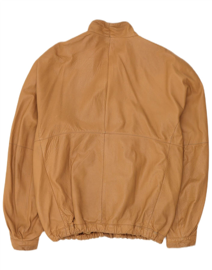 Essebi Herren Bomber-Lederjacke IT 56 3XL Beige Leder