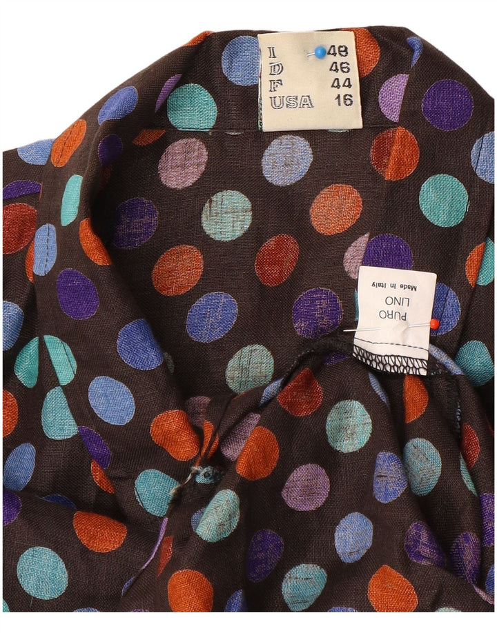 Vintage Womens Oversized Pullover Shirt IT 48 XL Multicoloured Polka Dot