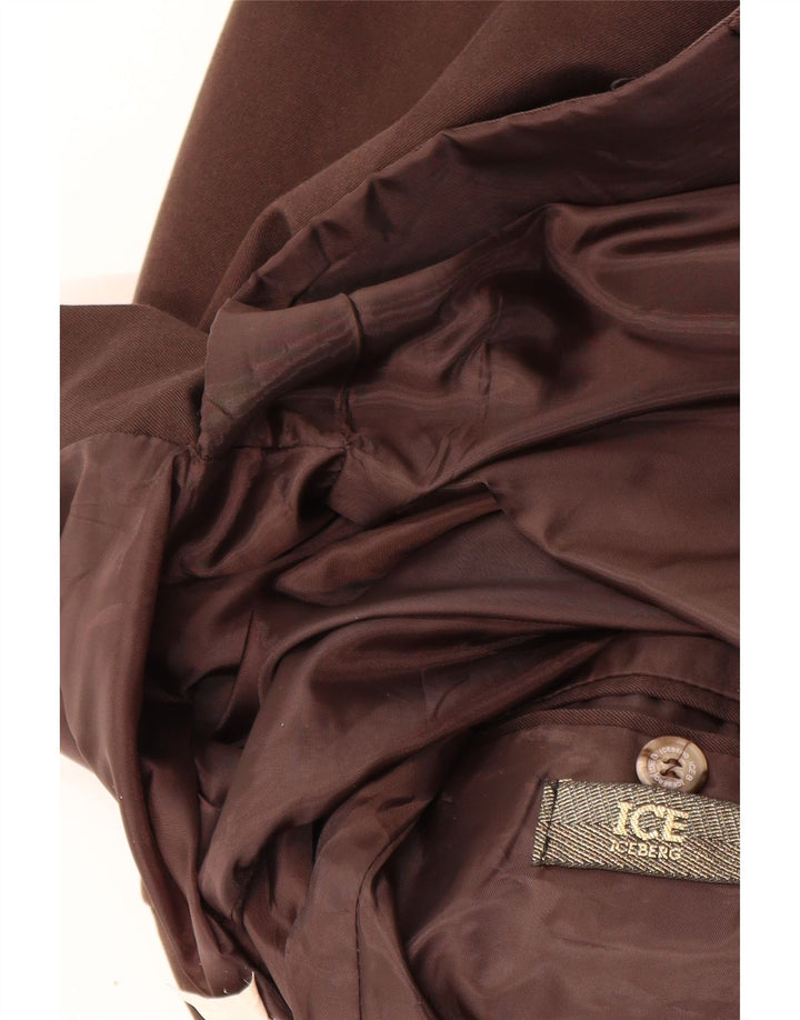 Iceberg Mens 3 Button Blazer Jacket IT 50 Large Brown Viscose