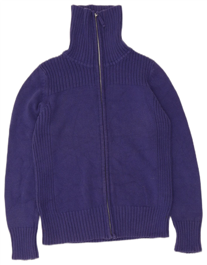 Marks & Spencer Womens Cardigan Sweater UK 14 Medium Blue Cotton