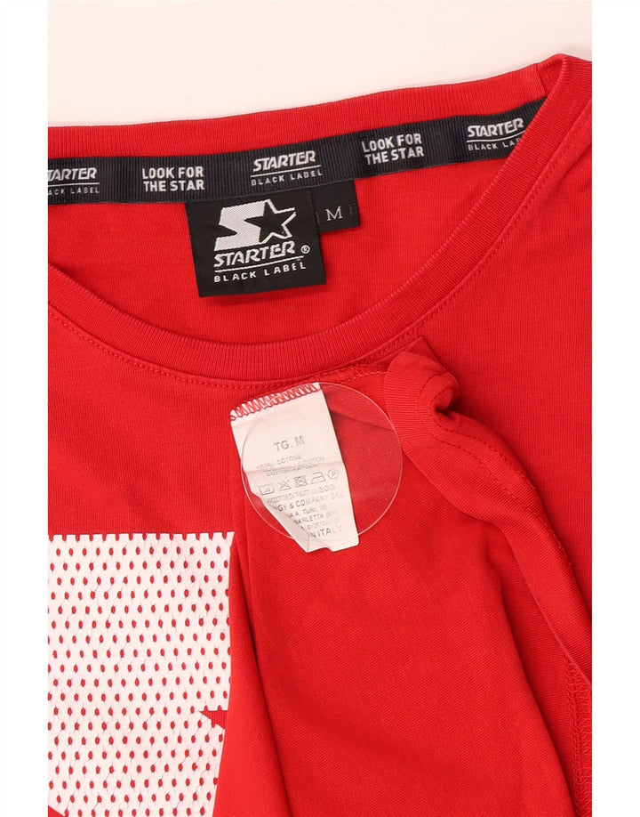 Starter Herre Grafisk T-Shirt Top Medium Rød Bomuld