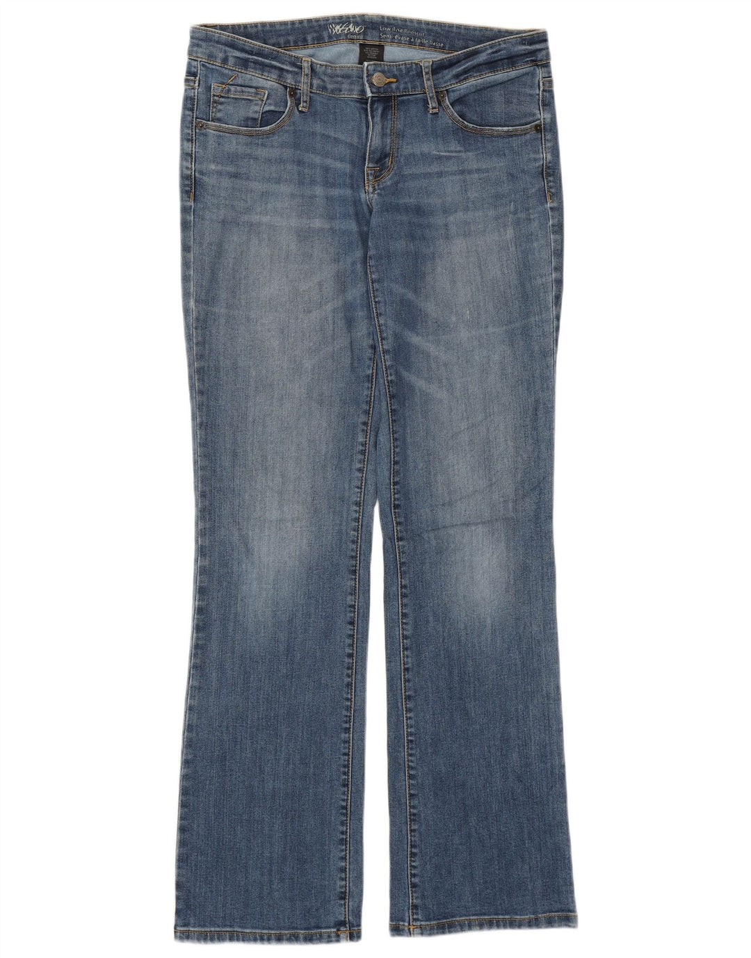 Mossimo Womens Low Waist Bootcut Jeans US 8 Medium W32 L32 Blue Cotton
