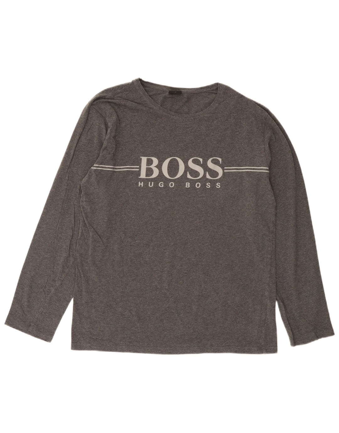 Hugo Boss Mens Graphic Top Long Sleeve Medium Grey Cotton