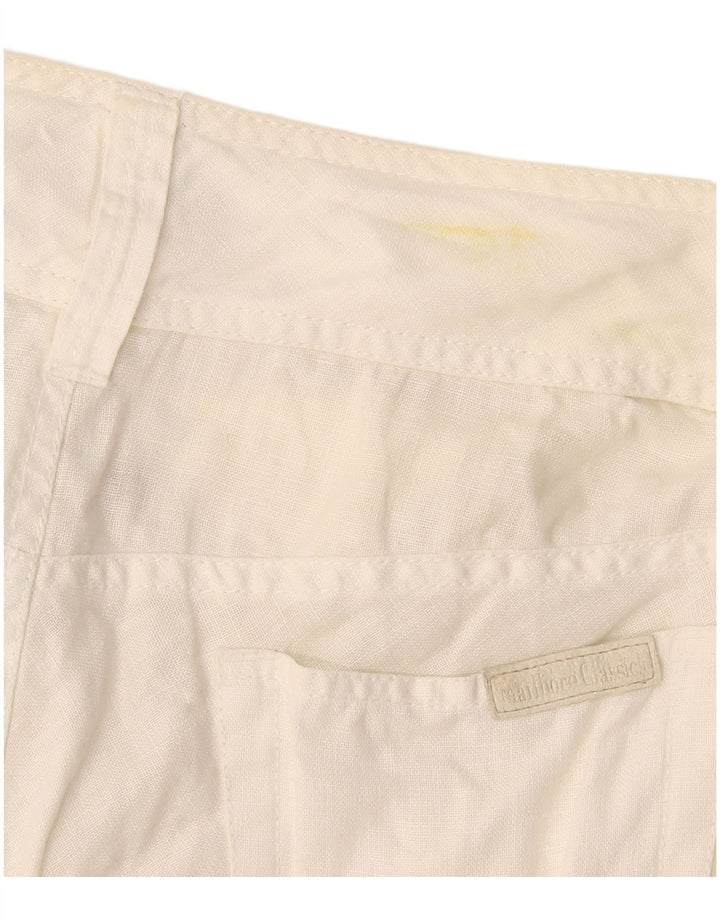 Marlboro Classics Womens A-Line Skirt EU 42 Large W30 White Linen