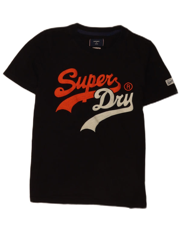 Superdry Γυναικείο T-Shirt Top UK 8 Small Black Βαμβακερό