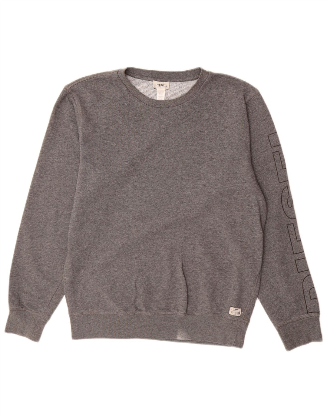 Diesel Herre Grafisk Sweatshirt Jumper Lille Grå Bomuld