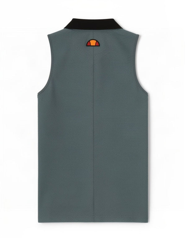 Polo senza maniche da donna Ellesse UK 8 Small Poliestere gessato blu