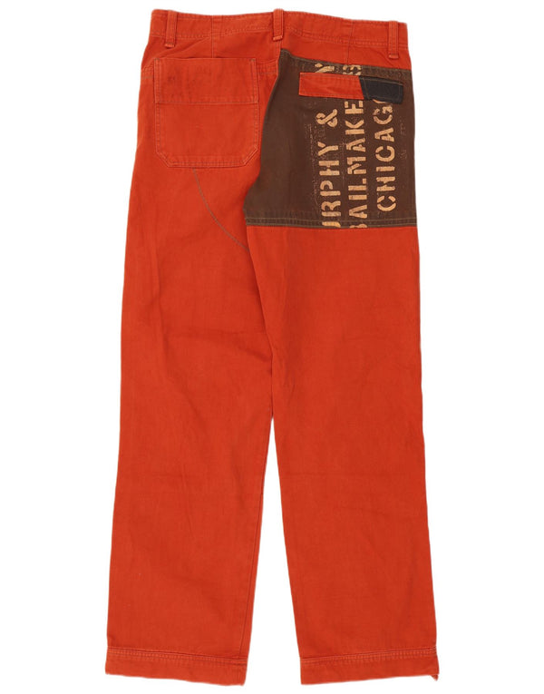 Calça casual gráfica masculina Murphy & Nye W36 L36 laranja algodão militar