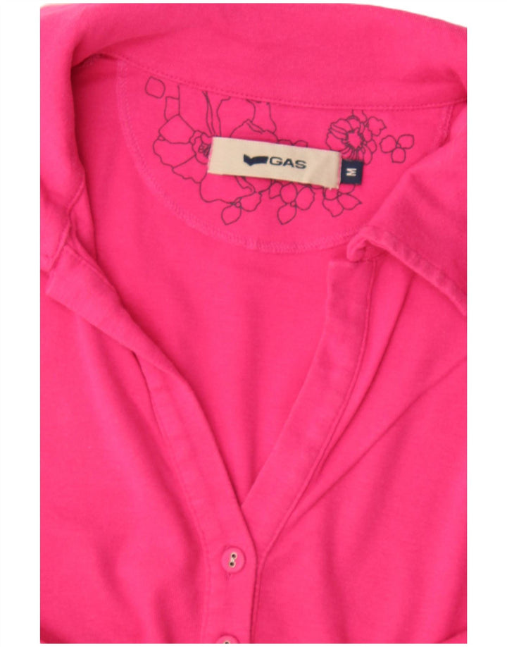 Gas Womens Polo Shirt UK 12 Medium Pink