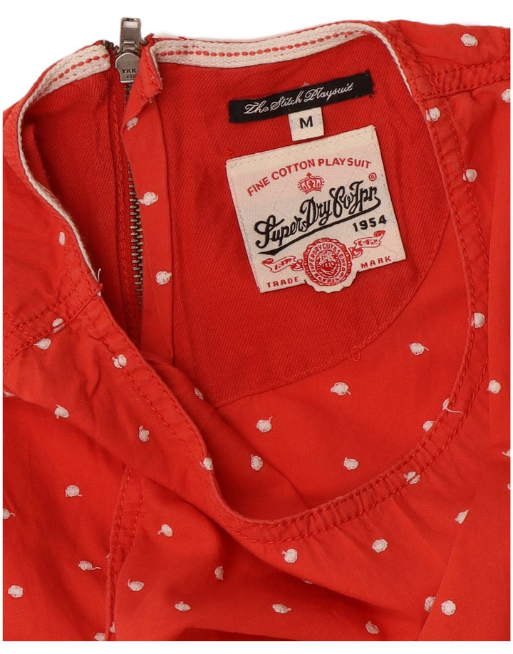 Superdry Damen Ärmelloser Playsuit UK 14 Medium Red Spotted