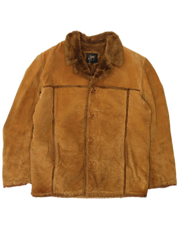 Gipsy Mens Shearling Jacket UK 42 XL Brown