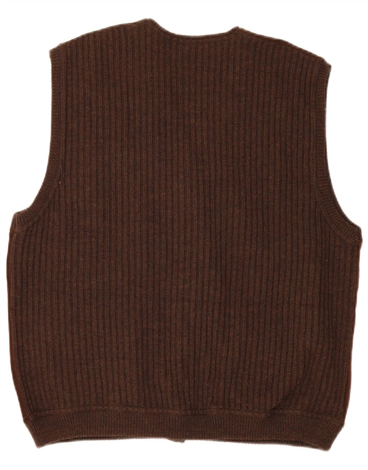 Il Granchio Mens Suede Waistcoat Medium Brown Leather
