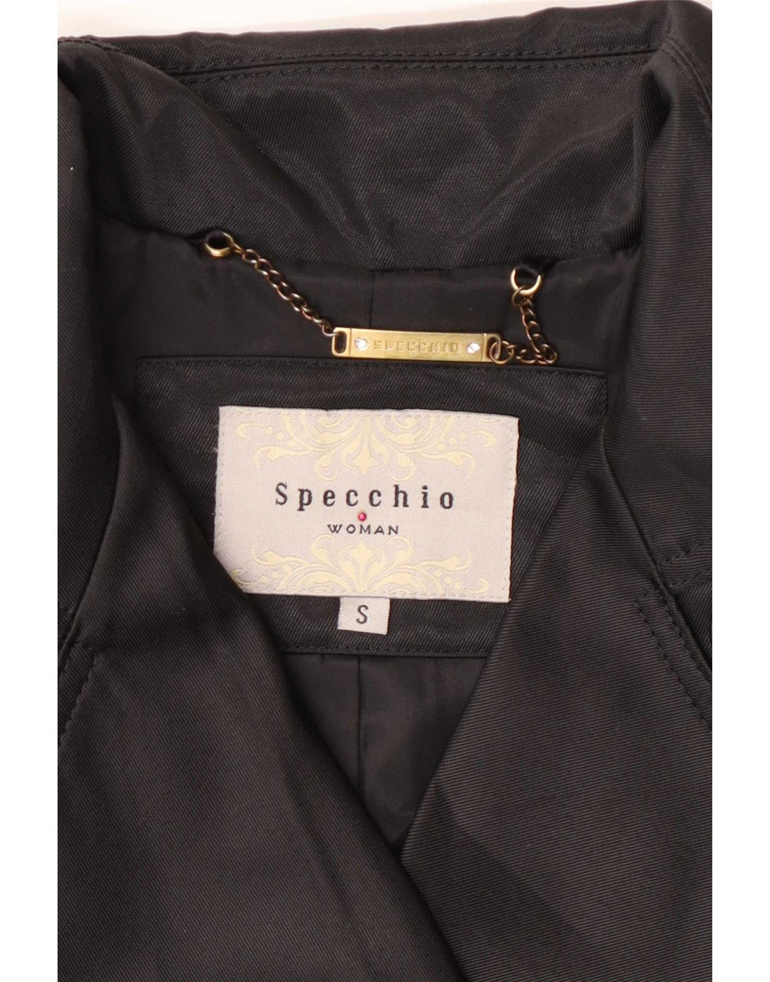 Gabardina para mujer Specchio UK 10 Small Poliéster negro