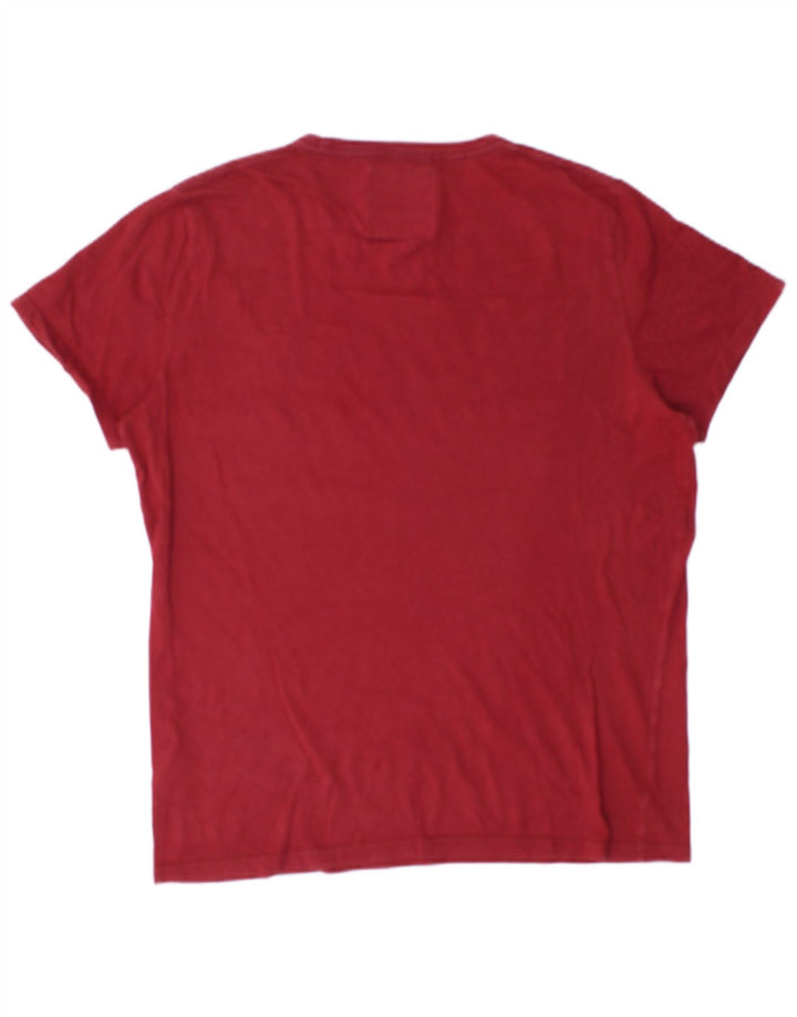Hollister Mens Graphic T-Shirt Top Medium Red Cotton
