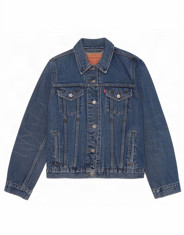 Levi's Womens Denim Jacket UK 14 Large Blue Cotton