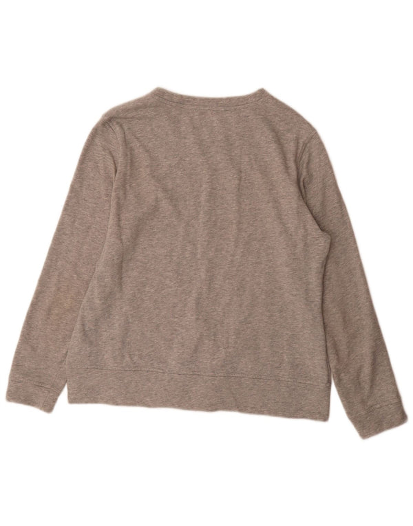 Adidas Womens Graphic Sweatshirt Jumper UK 16/18 Large Grey Cotton