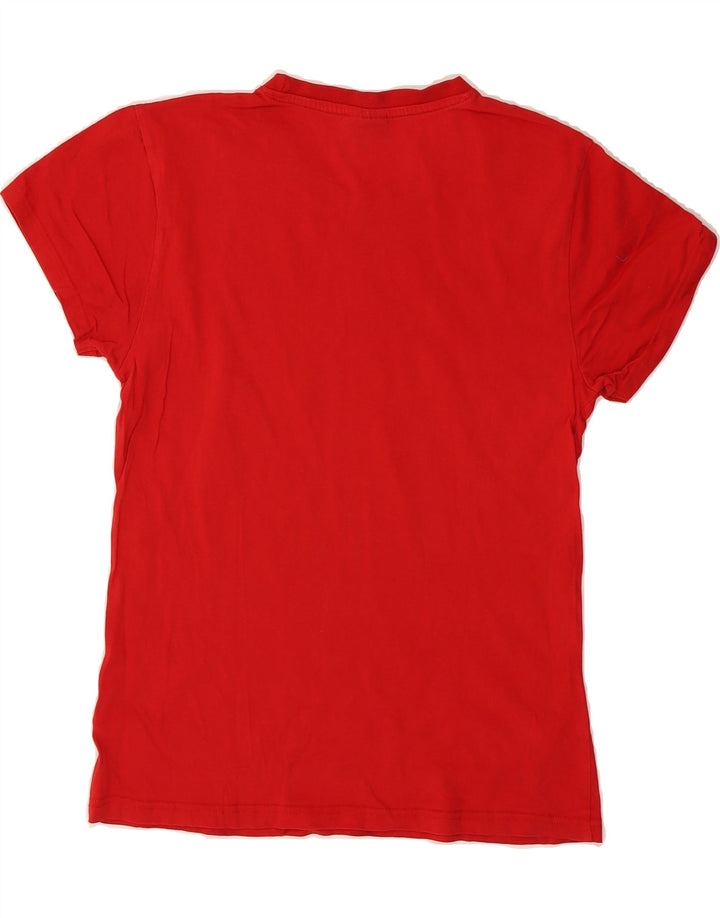 HUMMEL Womens Graphic T-Shirt Top UK 14 Medium Red Cotton Vintage Hummel and Second-Hand Hummel from Messina Hembry 
