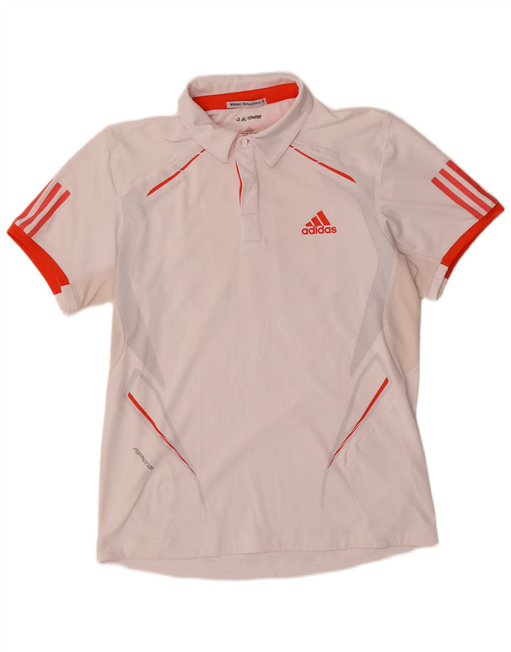 Adidas Mens Climacool Polo Shirt Medium White Colourblock Polyester