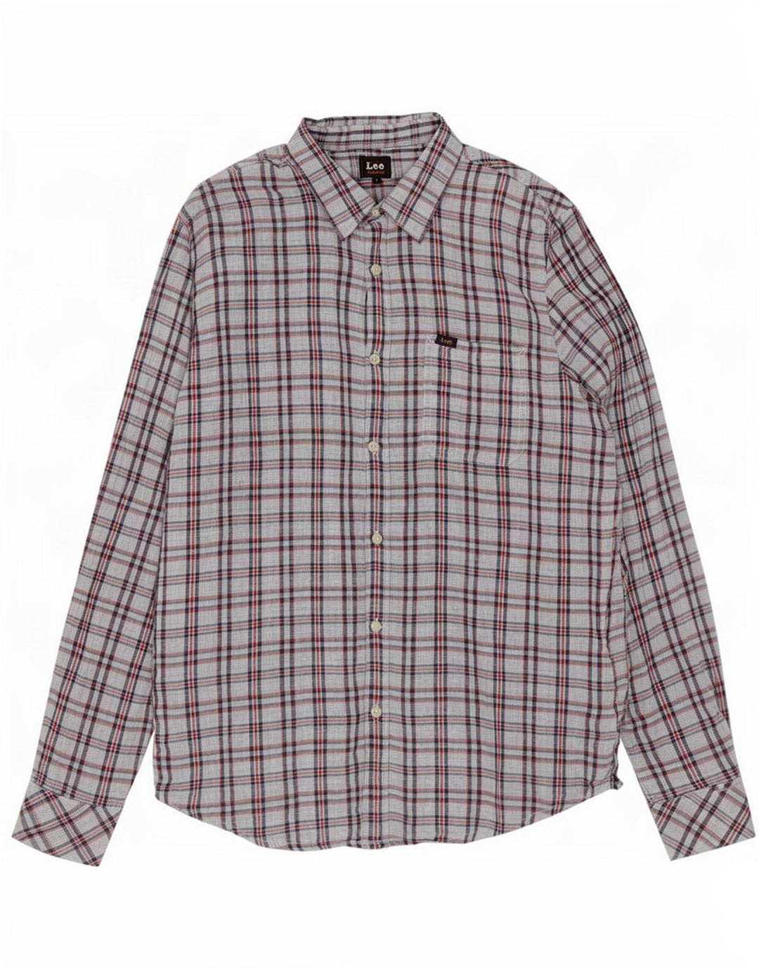 Camicia da uomo Lee in cotone a quadri grandi grigi