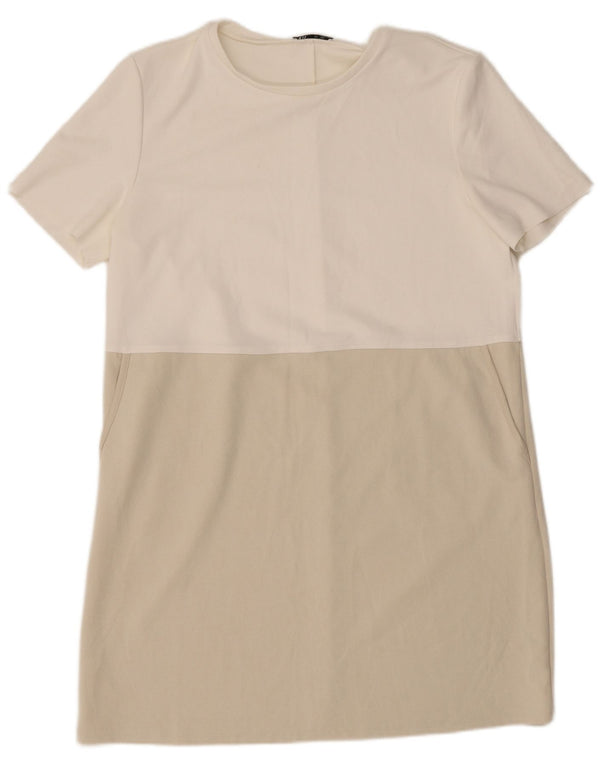 Abito T-shirt da donna Zara UK 18 XL bianco color block