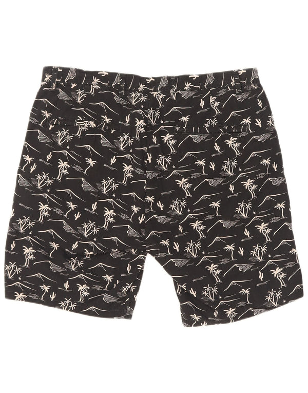 Scotch & Soda Mens Abstract Pattern Chino Shorts W32 Medium Black Hawaiian