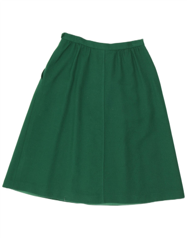 Jaeger Womens A-Line Skirt UK 14 Medium W26 Green Wool