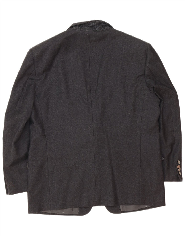Yves Saint Laurent Mens 2 Button Blazer Jacket IT 56 3XL Grey Wool Classic