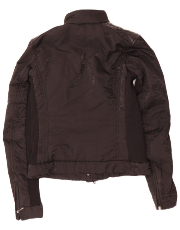 Kurtka damska Refrigiwear Cruz Crop Racer UK 10, mała, czarna, z poliwinylu