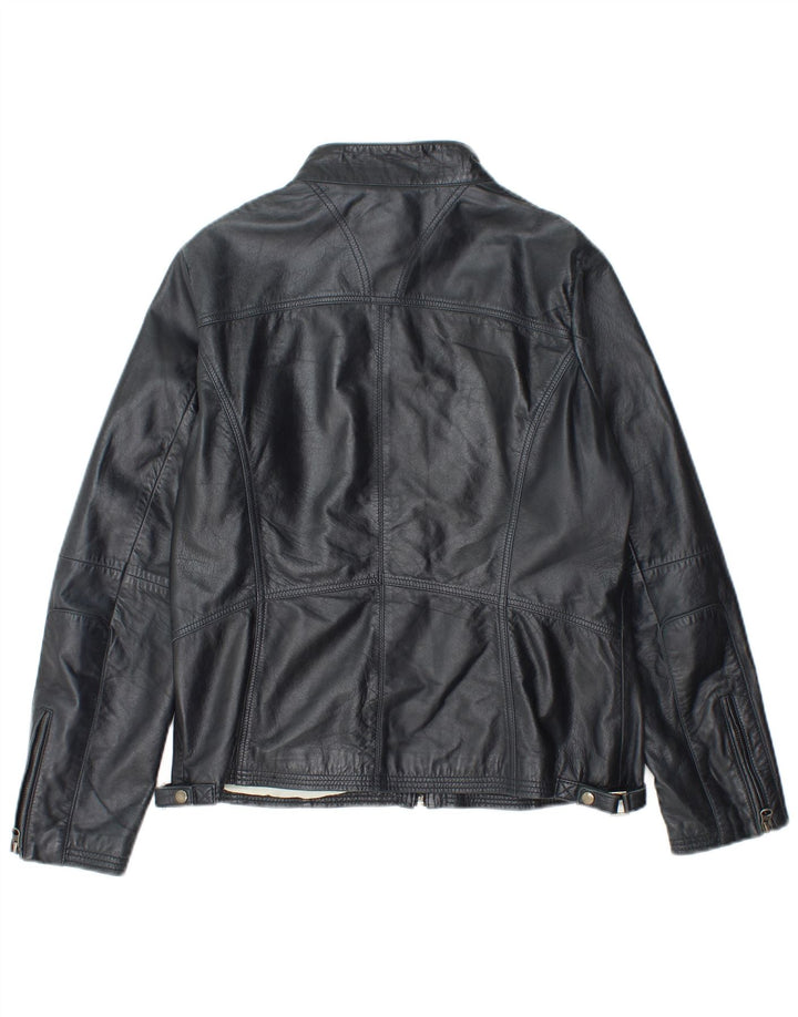 Geacă de piele vintage pentru femei IT 48 XL din piele bleumarin