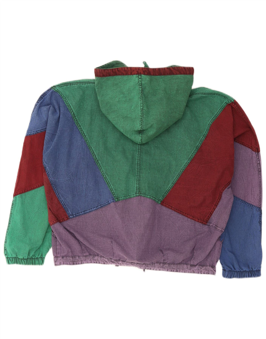 Brugi Dame denimjakke med hætte UK 14 Stor flerfarvet Colourblock