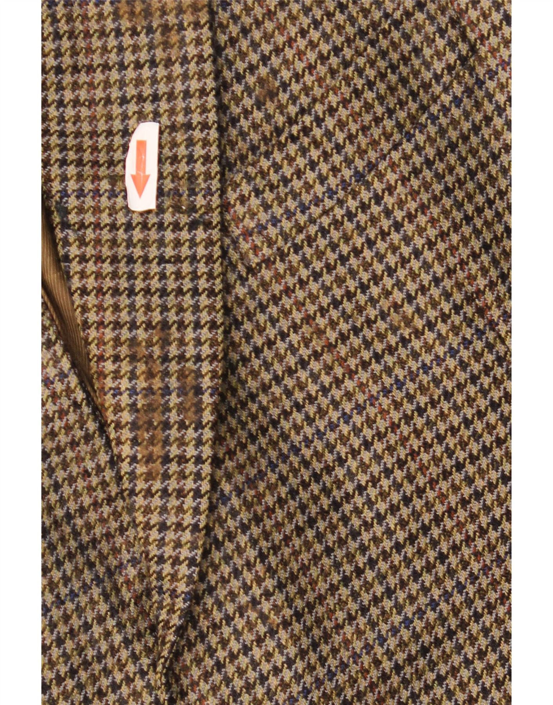 MARKS & SPENCER Mens 2 Button Blazer Jacket UK 42 Large Khaki Houndstooth