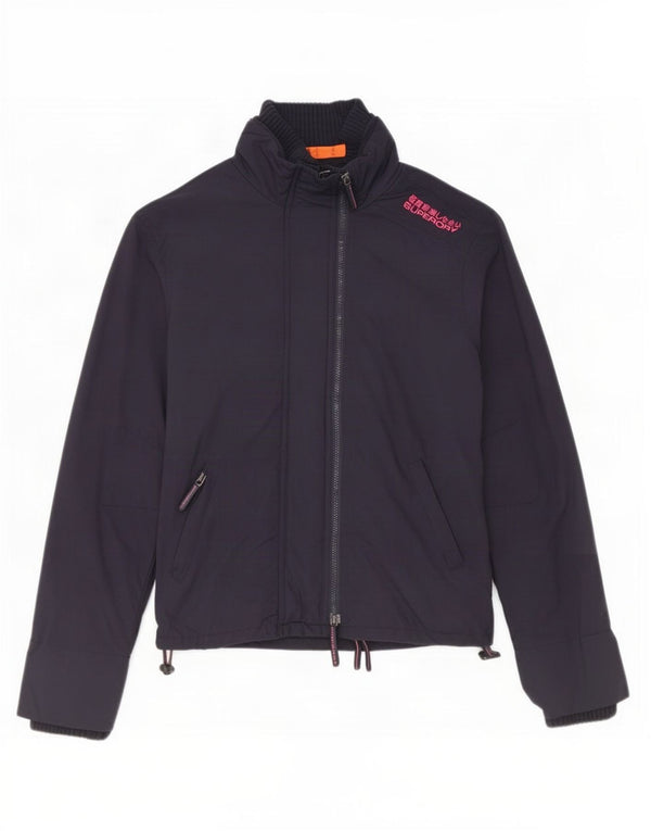 Superdry Damen-Regenjacke mit Grafik, UK 18, XL, marineblaues Nylon