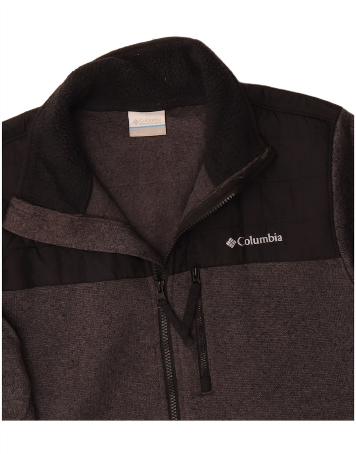 Columbia Mens Tracksuit Top Jacket Medium Grey Colourblock Polyester